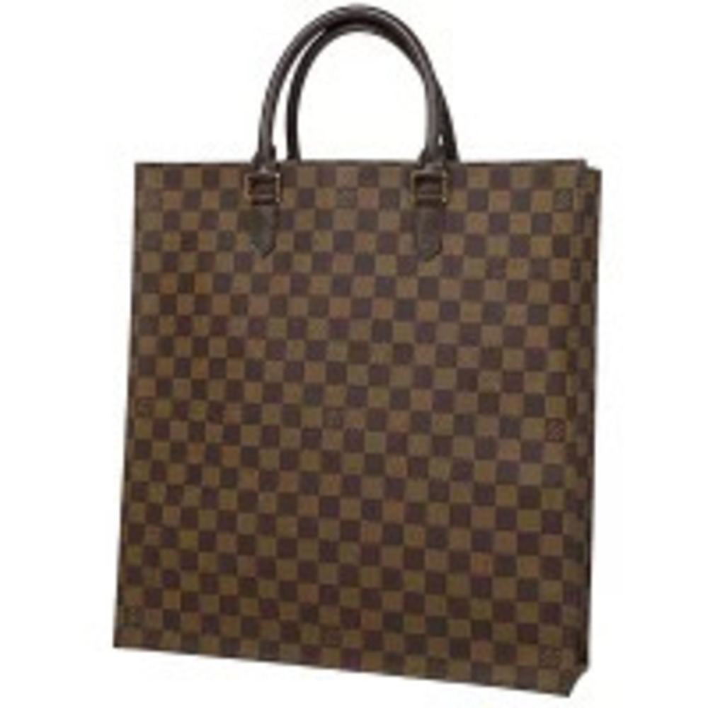 Louis Vuitton Sac Plat Bag Handbag Tote Damier Brown